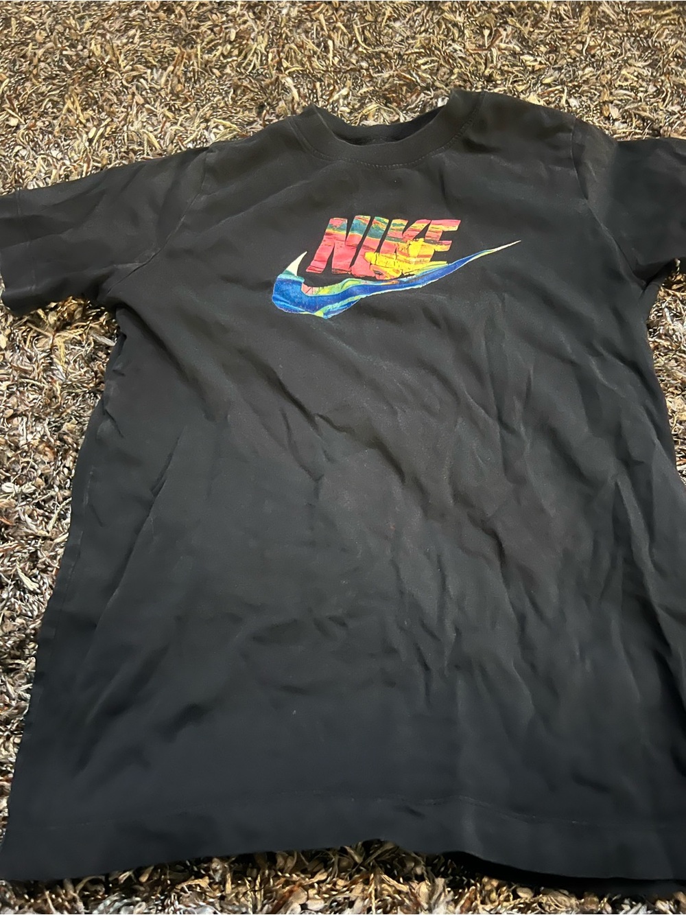 Nike The Nike Tee Black Multicolor Graphic T-Shirt Size M